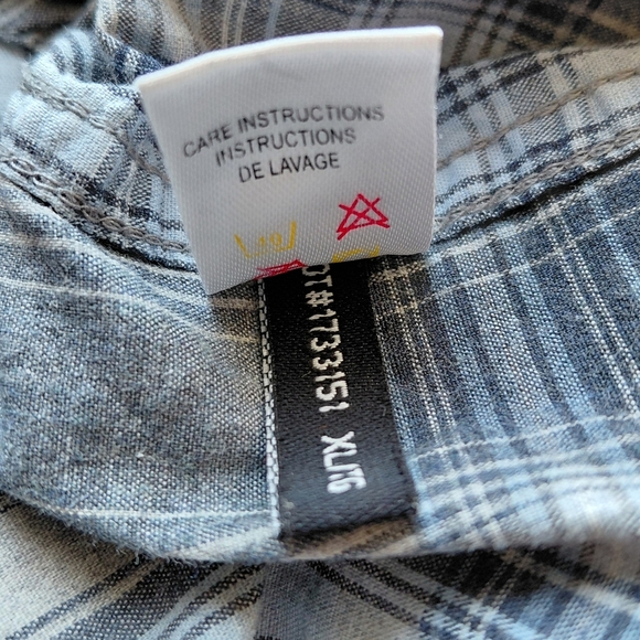 Men's Plaid Shirt - Blue and White - Picture 8 of 8